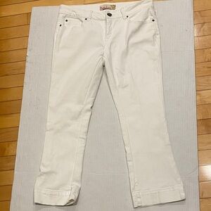BEBA LOVE White Cotton  Straight-Leg Capri Pants Size 8
